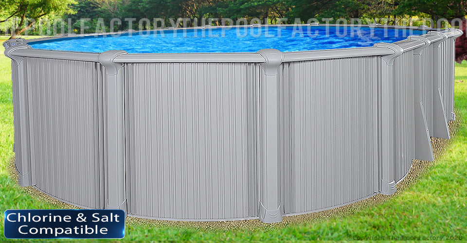 12'x17'x54" Intrepid - Extruded Aluminum Oval Pool With Interlocking Wall