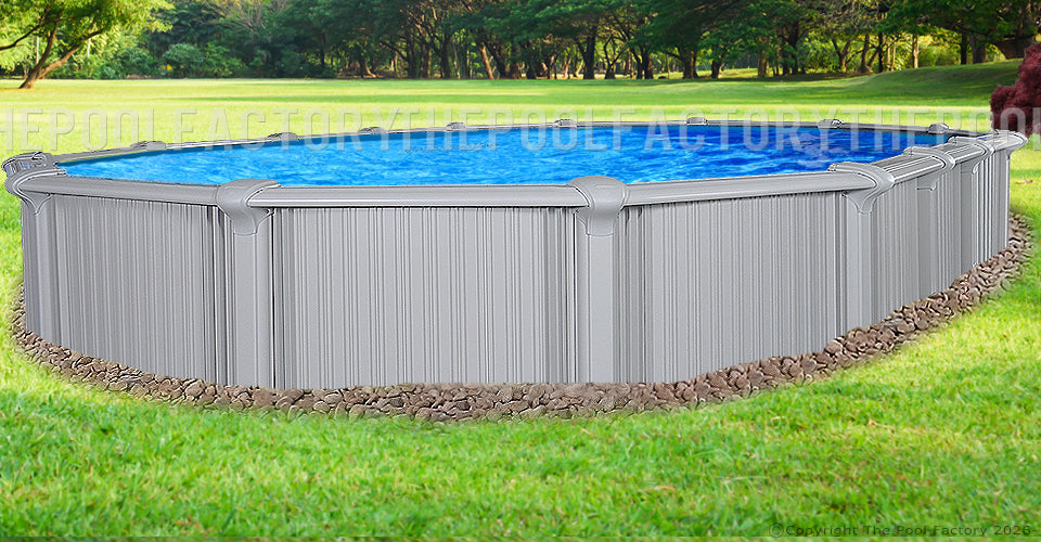 12'x24'x54" Intrepid - Extruded Aluminum Oval Pool With Interlocking Wall