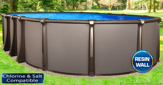 12'x20'x54" Saltwater Defender Oval Pool with Resin Wall